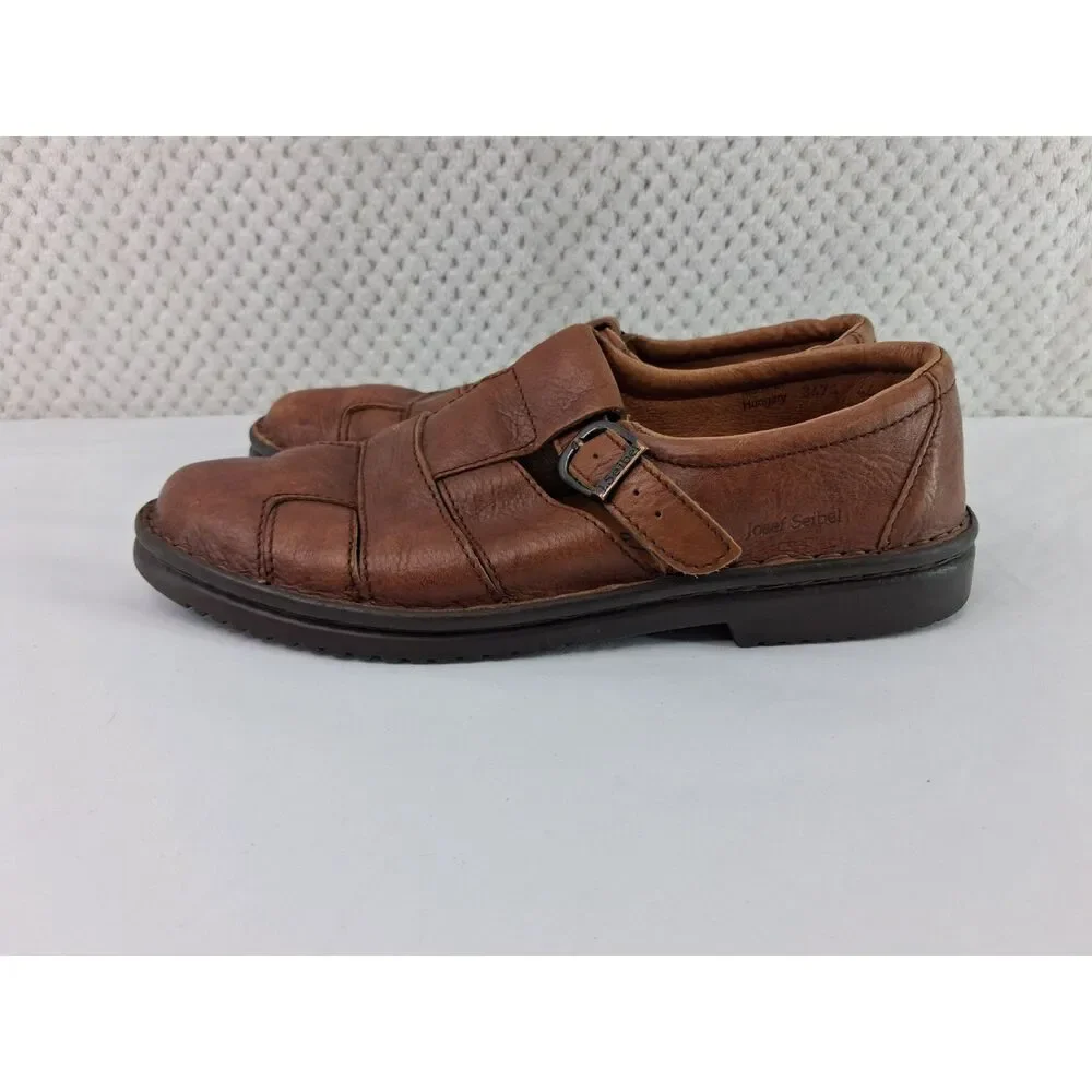 Josef Seibel Men's 44 (US 10.5) Brown Fisherman Dress Sandals
